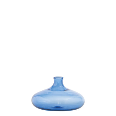 Blue glass vase on a white background