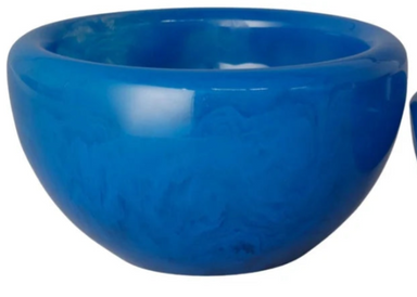 Blue resin bowl on a white background