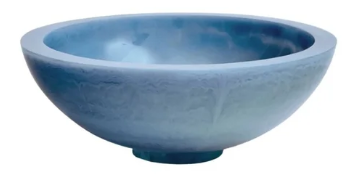 Blue resin bowl on a white background