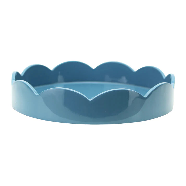 Lacquered Scalloped Round Tray
