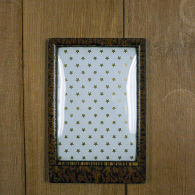 burlwood mirror with convex glass