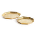 set of 2 hex geometric gold trays