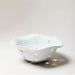 white glazed pottery colander / berry bowl