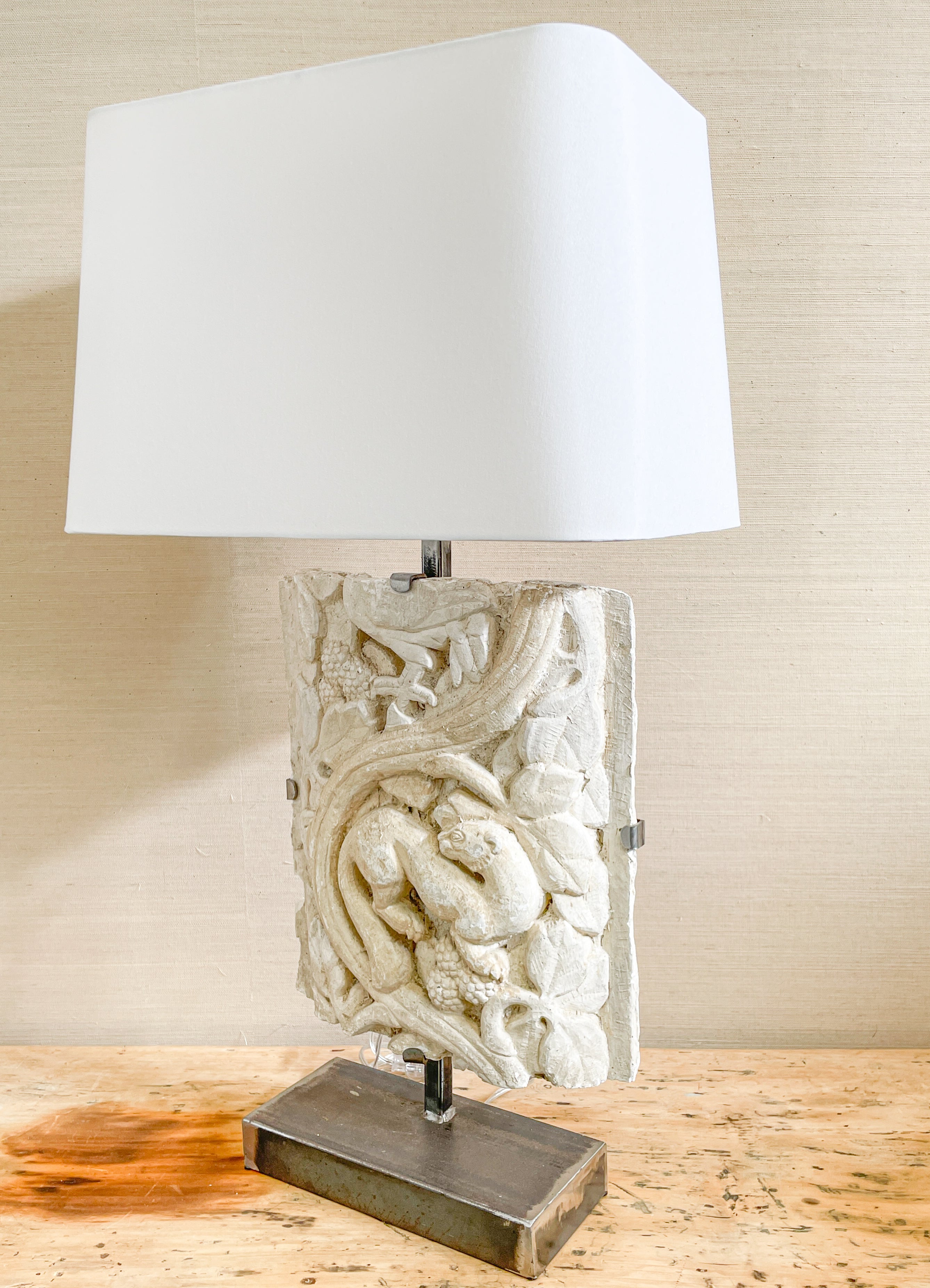 architectural fragment lamp with shade