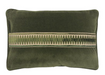 forest green velvet pillow with tape trim