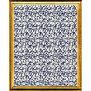 Decorative panel with a geometric pattern inside a gold frame on a white background