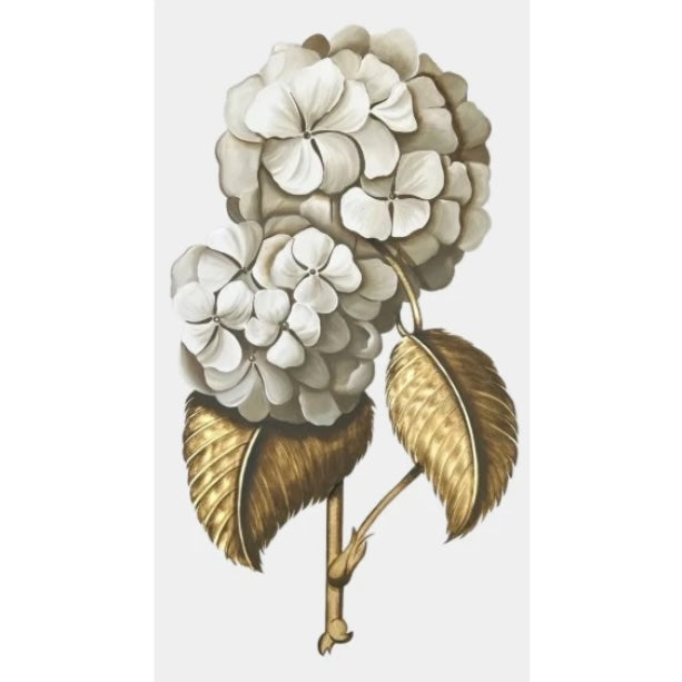 Hydrangea White & Gold Leaf Painting