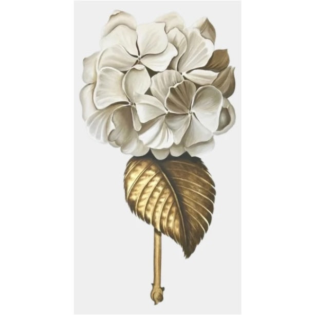 Hydrangea White & Gold Leaf Painting