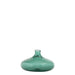 Green glass vase on a white background