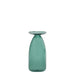 Green glass vase on a white background