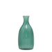 Green glass vase on a white background