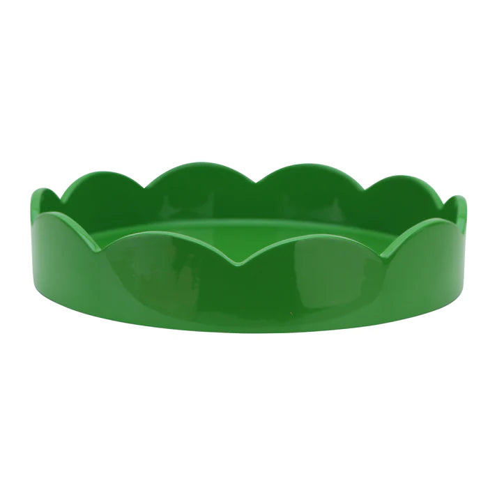 Lacquered Scalloped Round Tray