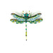Decorative dragonfly with floral pattern on a white background