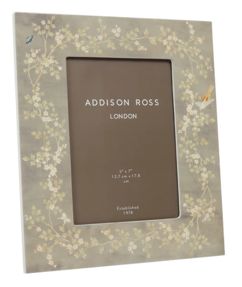 Floral photo frame with Addison Ross branding on a white background