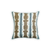 brown blue striped pillow