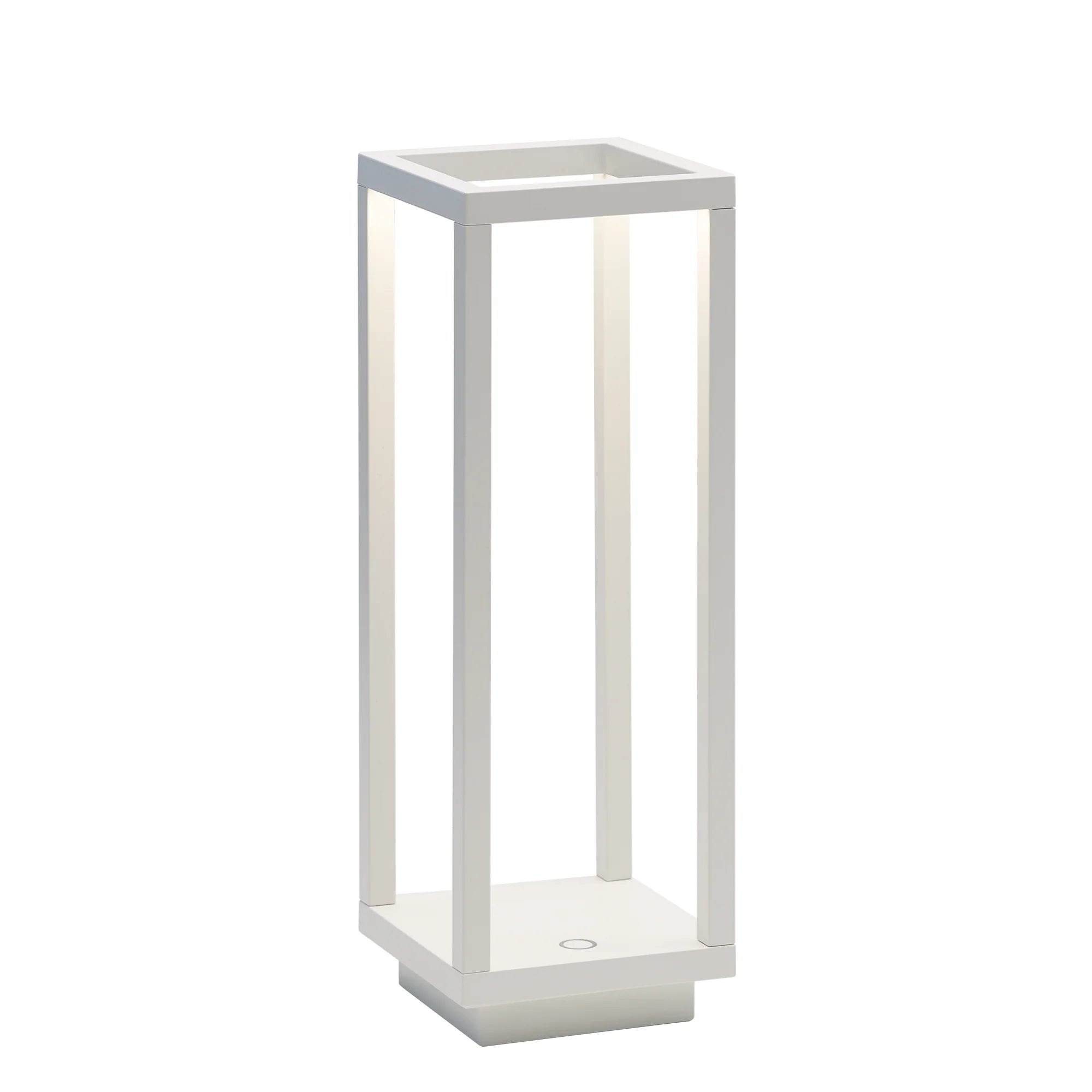 White rectangular table lamp on a white background