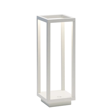 White rectangular table lamp on a white background