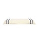 Coverlet with blue stripes on a white background