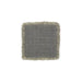 Textured square coaster with frayed edges on a white background