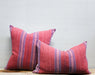 square and oblong pillows in red, white and blue stripes