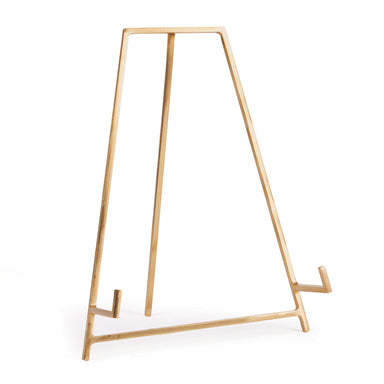 Gold metal stand on a white background