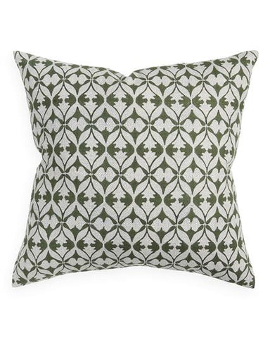 Decorative pillow with geometric pattern on a white background