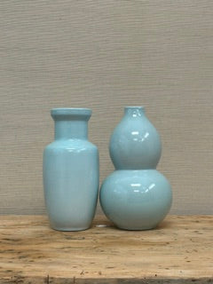 Icy Blue Porcelain Vases