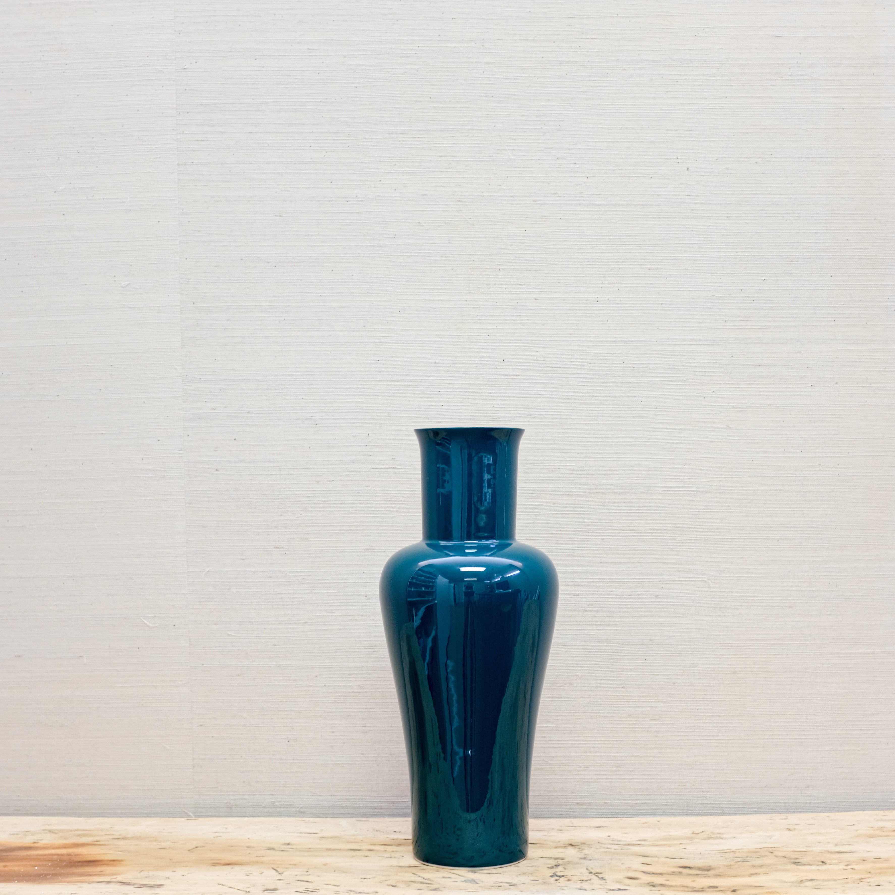 glossy green vase