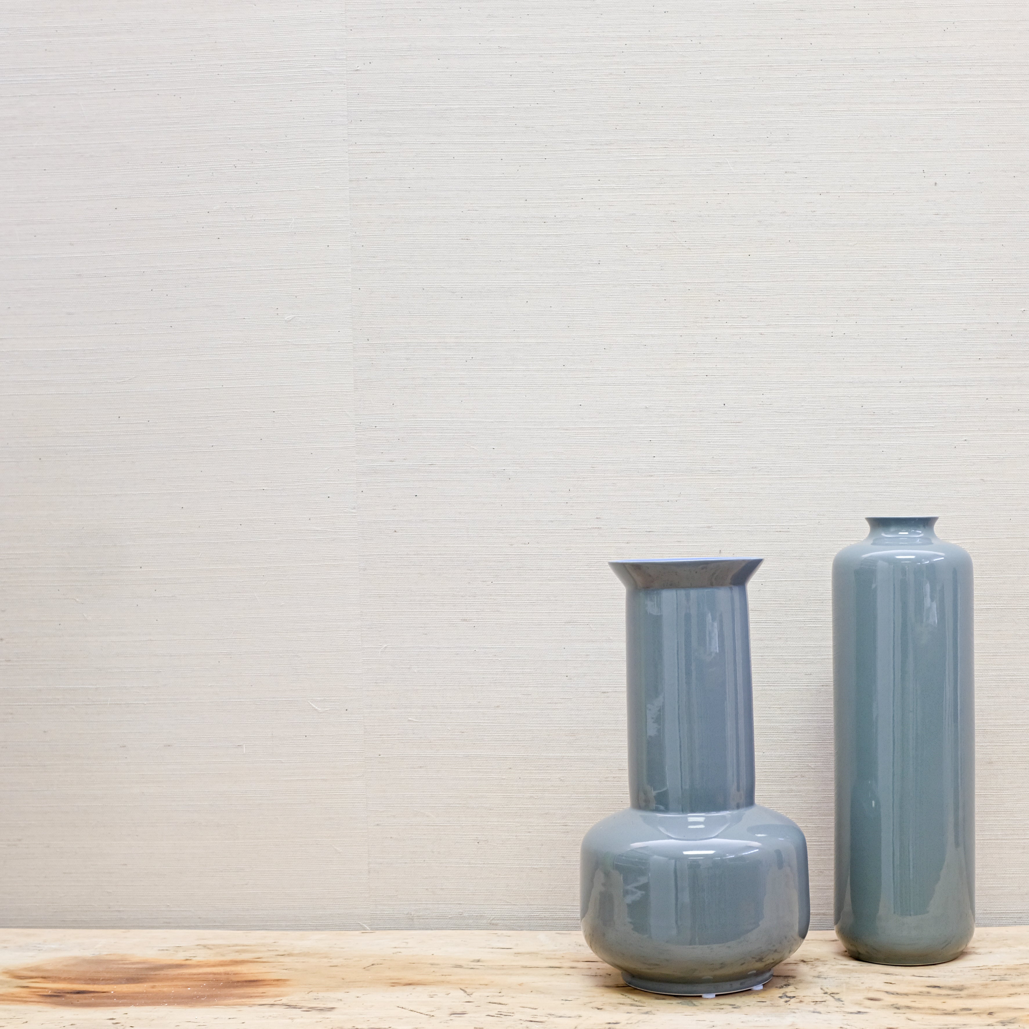glossy grey vases