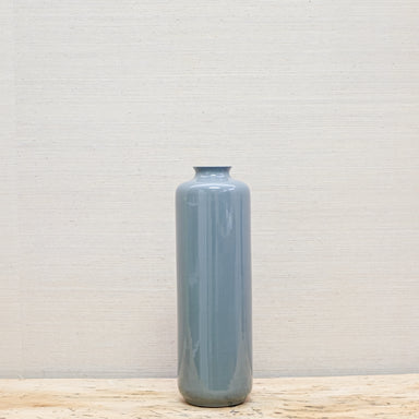 glossy grey slim vase