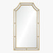 Rectangular mirror with gold frame on a white background