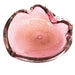 top-down view of pink and gold shimmer glass bowl