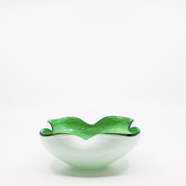 green and white murano bowl