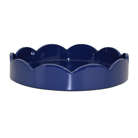 Lacquered Scalloped Round Tray