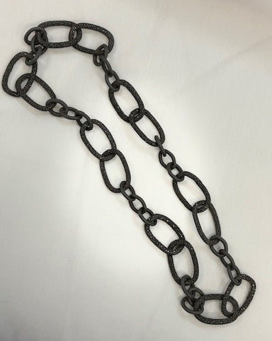 Black chain on a white background