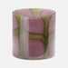 glass vase in mauve and green