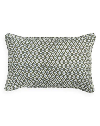 Decorative pillow with geometric pattern on a white background
