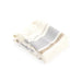 Folded towel with striped pattern on a white background