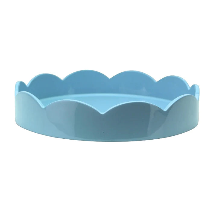Lacquered Scalloped Round Tray