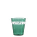 Green plastic glass with a clear band on a white background
