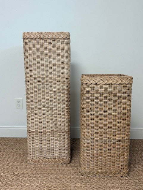 Solid Rattan Column Pedestal, Tall
