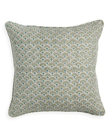 Decorative pillow with a geometric pattern on a white background