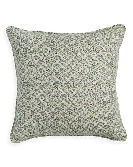 Decorative pillow with a geometric pattern on a white background