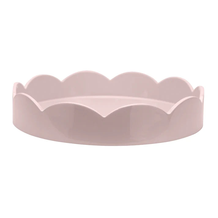 Lacquered Scalloped Round Tray
