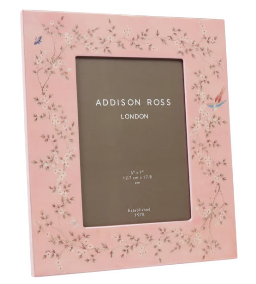 pink floral chinoiserie picture frame