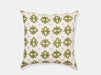 geometric green design on white pillow