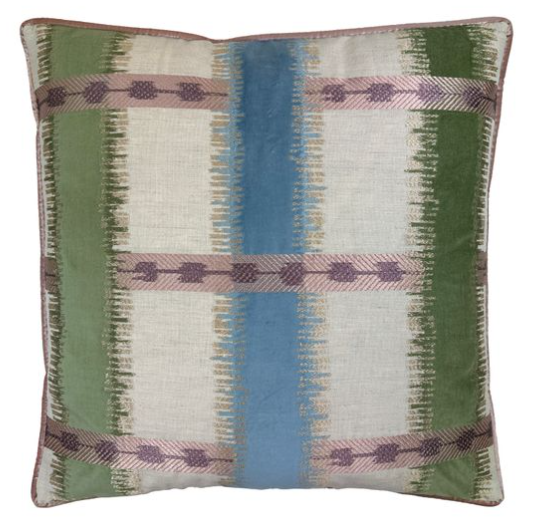 Radha Lilac Embroidered Velvet Pillow