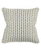 Decorative pillow with brown and blue striped pattern on a white background