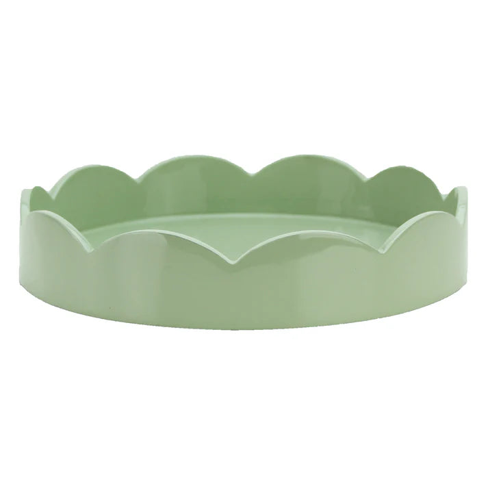 Lacquered Scalloped Round Tray