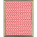 Decorative paper with a red and white pattern in a gold frame